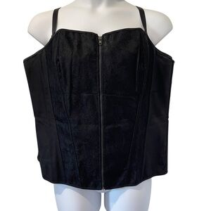 NWOT Torrid Black Bustier Zip and Lace Up Back Corset